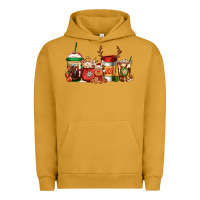 Pigment Peanut Butter Reindeer Christmas Coffee Cups Urban Hoodie - Jasminsmagicworld