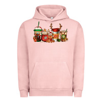 Pigment Salmon Reindeer Christmas Coffee Cups Urban Hoodie - Jasminsmagicworld