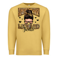 Antique Gold leopard junkie messy bun Premium Sweatshirt - Zillion Design Studio