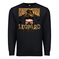 Black leopard junkie messy bun Premium Sweatshirt - Zillion Design Studio