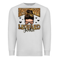 Dove Grey leopard junkie messy bun Premium Sweatshirt - Zillion Design Studio