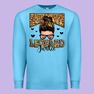 Leopard Junkie Messy Bun Premium Sweatshirt Designed By Zillion Design Studio
