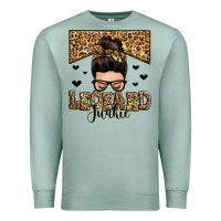 Seafoam leopard junkie messy bun Premium Sweatshirt - Zillion Design Studio