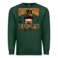 Sports Green leopard junkie messy bun Premium Sweatshirt - Zillion Design Studio