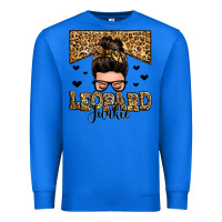 True Royal leopard junkie messy bun Premium Sweatshirt - Zillion Design Studio