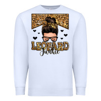 White leopard junkie messy bun Premium Sweatshirt - Zillion Design Studio
