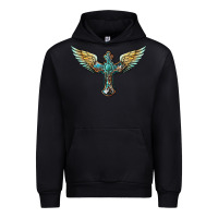 Black western cross wings Urban Hoodie - BarkalooDesign