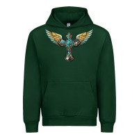 Foreset Green western cross wings Urban Hoodie - BarkalooDesign