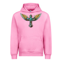 Fuchsia Pink western cross wings Urban Hoodie - BarkalooDesign