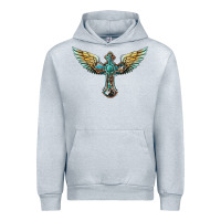Heather Grey western cross wings Urban Hoodie - BarkalooDesign
