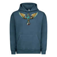 Pigment Midnight Navy western cross wings Urban Hoodie - BarkalooDesign