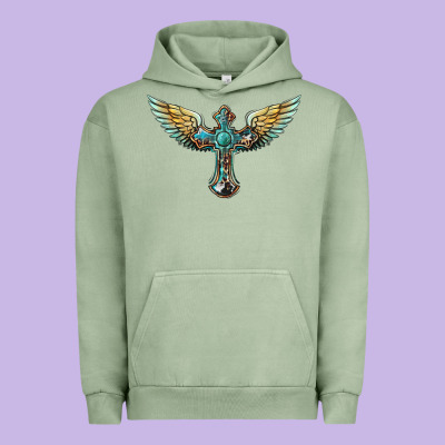 Western Cross Wings Urban Hoodie Designed By Barkaloodesign