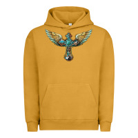 Pigment Peanut Butter western cross wings Urban Hoodie - BarkalooDesign