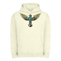 Pigment Pistachio western cross wings Urban Hoodie - BarkalooDesign