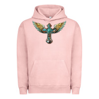Pigment Salmon western cross wings Urban Hoodie - BarkalooDesign