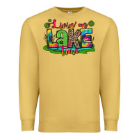 Antique Gold living on lake time Premium Sweatshirt - Zillion Design Studio