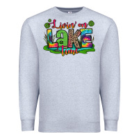 Heather Grey living on lake time Premium Sweatshirt - Zillion Design Studio