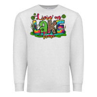 Oatmeal Heather living on lake time Premium Sweatshirt - Zillion Design Studio