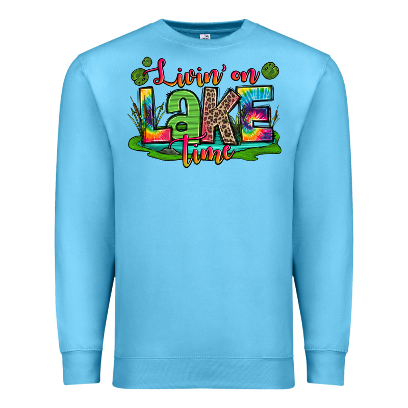 Living On Lake Time Premium Sweatshirt by Zillion Design Studio | Teevron