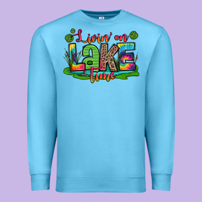 Living On Lake Time Premium Sweatshirt Designed By Zillion Design Studio