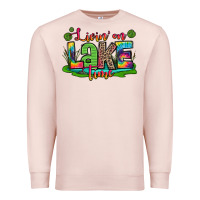 Pale Pink living on lake time Premium Sweatshirt - Zillion Design Studio