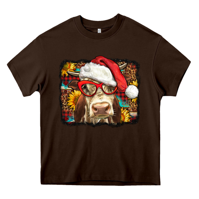 Christmas Cow Heavy Core Tee by LillyAllenDesigns | Teevron