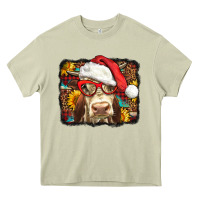 Mossy Christmas Cow Heavy Core Tee - LillyAllenDesigns