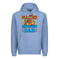 Colony Blue nacho average dad with nacho Premium Hoodie - AdoDesignShop