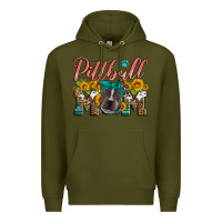 Army Green pittbull mom Premium Hoodie - Artiststas