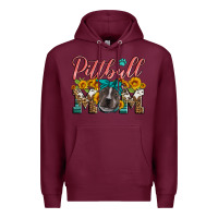 Burgundy pittbull mom Premium Hoodie - Artiststas