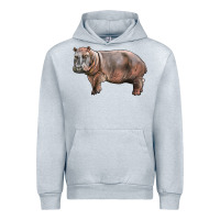 Heather Grey hippopotamus Urban Hoodie - LillyAllenDesigns