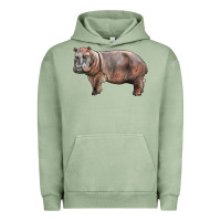 Pigment Oil Green hippopotamus Urban Hoodie - LillyAllenDesigns