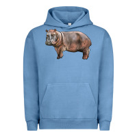 Pigment Pebble Blue hippopotamus Urban Hoodie - LillyAllenDesigns