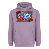 Valentine's Day Nurse With Leopard And Turquoise Background Heavyweight Hoodie | Teevron