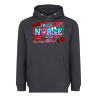 Smoke valentine's day nurse with leopard and turquoise background Heavyweight Hoodie - RanaPortraitStore