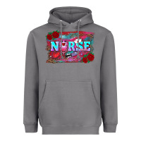 Storm valentine's day nurse with leopard and turquoise background Heavyweight Hoodie - RanaPortraitStore