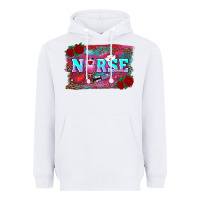 White valentine's day nurse with leopard and turquoise background Heavyweight Hoodie - RanaPortraitStore