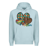 Blue Mist autism hearts leopard cowhide Premium Hoodie - Artiststas