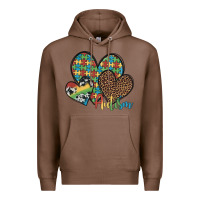 Chestnut autism hearts leopard cowhide Premium Hoodie - Artiststas