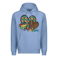 Colony Blue autism hearts leopard cowhide Premium Hoodie - Artiststas