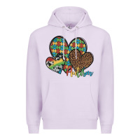 Lilac autism hearts leopard cowhide Premium Hoodie - Artiststas