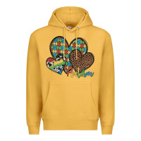 Mustard autism hearts leopard cowhide Premium Hoodie - Artiststas