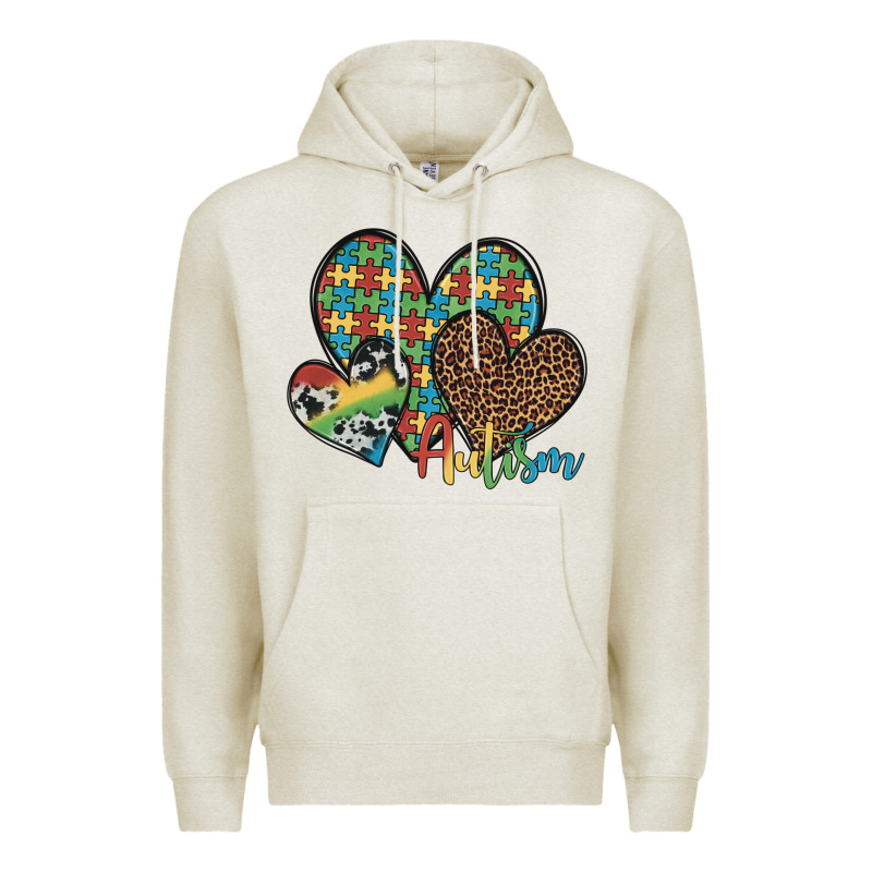 Autism Hearts Leopard Cowhide Premium Hoodie by Artiststas | Teevron