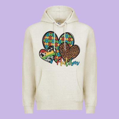 Autism Hearts Leopard Cowhide Premium Hoodie Designed By Artiststas