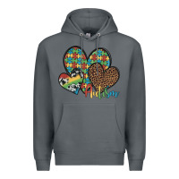 Rock autism hearts leopard cowhide Premium Hoodie - Artiststas
