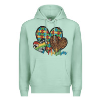 Seafoam autism hearts leopard cowhide Premium Hoodie - Artiststas