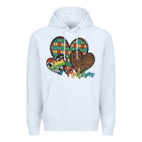 White autism hearts leopard cowhide Premium Hoodie - Artiststas