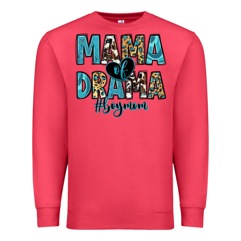 Mama Of Drama Boy Mom Premium Sweatshirt by Zillion Design Studio | Teevron