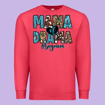 Mama Of Drama Boy Mom Premium Sweatshirt Designed By Zillion Design Studio