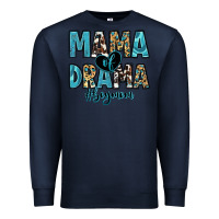 Navy mama of drama boy mom Premium Sweatshirt - Zillion Design Studio